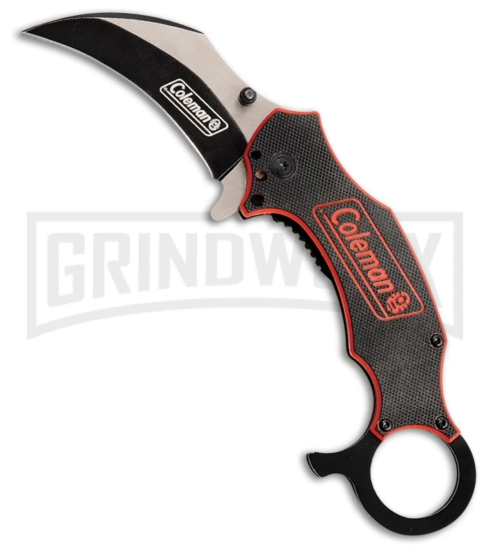 Coleman Raptor Talon Red G-10 Spring Assisted Karambit Knife - Two-Tone Plain 3 Coleman Raptor Talon Red G-10 Spring Assisted Karambit Knife - Two-Tone Plain
