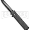 Elemental Reactor Sim. Carbon Fiber OTF Automatic Knife - Black Plain 1 Elemental Reactor Sim. Carbon Fiber OTF Automatic Knife - Black Plain -Grindworx Elemental Black CF TT7 BP 18579 jr large
