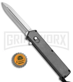 Elemental Reactor Sim. Carbon Fiber OTF Automatic Knife - Satin Plain -Grindworx Elemental Reactor Sim CF OTF Satin TT7 SATIN BP 20198 jr bottlecap large