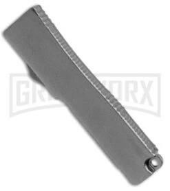 Firecracker Mini Gray HL D/A OTF Automatic Knife - Bead Blast Plain -Grindworx FIrecracker Mini Gray DA OTF Auto BB 2706 1PK GX 35324 LS Side large