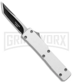 Firecracker Mini Silver D/A OTF Automatic Knife - Tanto Two Tone