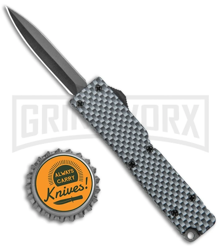 Firecracker Mini Sim. Carbon Fiber D/A OTF Automatic Knife - Black Dagger 6 Firecracker Mini Sim. Carbon Fiber D/A OTF Automatic Knife - Black Dagger - Image 4