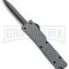 Firecracker Mini Sim. Carbon Fiber D/A OTF Automatic Knife - Black Dagger