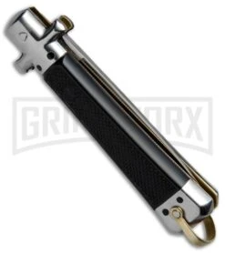 Gimel Bargeon Medium French Stiletto Black Automatic Knife - Polish Plain 7 Gimel Bargeon Medium French Stiletto Black Automatic Knife - Polish Plain -Grindworx Gimel Bargeon Medium French Stiletto Black BP 19228 jr side large