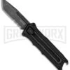 Kershaw Interstellar Black Manual Sliding Button Lock OTF Knife - Blackwash Serr