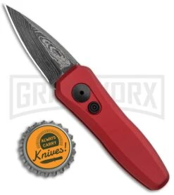 Kershaw Launch 4 Red Automatic Knife CA Legal - Damascus Plain -Grindworx Kershaw Launch 4 CA Legal Auto Red Damascus 7500RDDAM BHQ 91649 jr bottlecap large