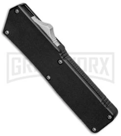 Lightning Black D/A OTF Automatic Knife - Tanto Two Tone -Grindworx Lightning Black DA OTF Auto Tanto TT GX 33422 jr spine large