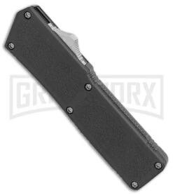 Lightning Gray D/A OTF Automatic Knife - Two-Tone Plain -Grindworx Lightning Gray DA Two Tone Plain BP 30334 er spine large