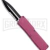 Lightning Pink D/A OTF Automatic Knife - Two-Tone Dagger Serrated