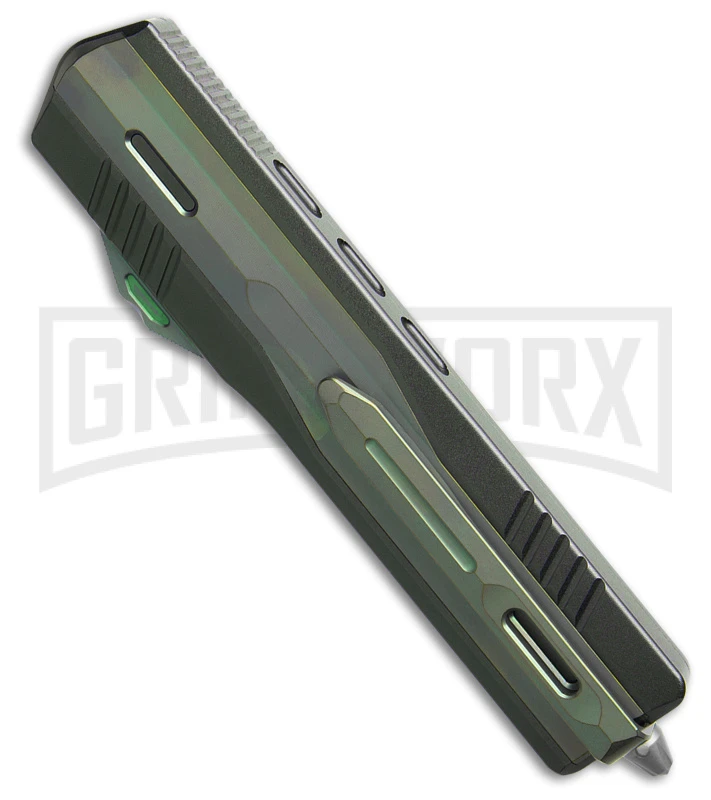 No Limit Night Stalker II Green D/E OTF Automatic Knife - Satin Plain M390 5 No Limit Night Stalker II Green D/E OTF Automatic Knife - Satin Plain M390 - Image 3