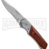 Super Knife Croc Automatic Knife Stainless W/ Rosewood Inlay - Satin Serr