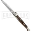 A.G.A. Campolin 16" Stag Horn Sicilian Ring Pull Automatic Knife - Bayonet