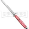 A.G.A. Campolin 18" Pink Acrylic Stiletto Automatic Knife - Bayonet -Grindworx aga campolin 18 red stiletto large