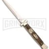 A.G.A. Campolin 11" Stag Automatic Cross Stiletto Knife W/ Lockback (Dagger) -Grindworx aga campolin lockback 11in stag dagger large