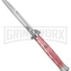 A.G.A. Campolin 18" Italian Stiletto Pink Ring Pull Automatic Knife - Bayo -Grindworx aga champolin 18in stiletto pink bayo BP 18401 er large
