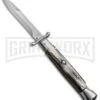 AKC 9" Italian Stiletto Swinguard Brazilian Horn Automatic Knife - Bayonet 1 AKC 9" Italian Stiletto Swinguard Brazilian Horn Automatic Knife - Bayonet -Grindworx akc 9 brazil horn bayo swing large