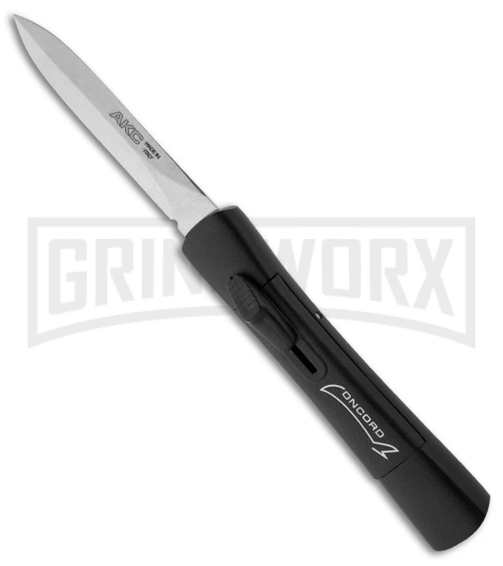 AKC Concord Black OTF Automatic Knife - Dagger Satin Plain 3 AKC Concord Black OTF Automatic Knife - Dagger Satin Plain