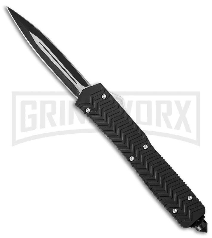 Tread Black D/A OTF Automatic Knife - Dagger Black Plain 3 Tread Black D/A OTF Automatic Knife - Dagger Black Plain