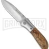 CRKT Carson Burl Wood Spring Assist Knife - Satin Plain