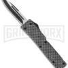 Firecracker Mini Sim. Carbon Fiber D/A OTF Automatic Knife - Two Tone -Grindworx firecracker carbon cm large