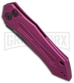 Kershaw Launch 6 Purple Automatic Knife - Black Plain -Grindworx kershaw launch 6 purple ker7800purblk BHQ 37458 er spine large