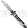 AKC Bill DeShivs 7.5" Leverletto Brazilian Wood Automatic Knife - Flat Serr 1 AKC Bill DeShivs 7.5" Leverletto Brazilian Wood Automatic Knife - Flat Serr -Grindworx leverletto brazil horn serrated cm large