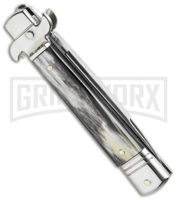 AKC Bill DeShivs 7.5" Leverletto Brazilian Wood Automatic Knife - Flat Serr 4 AKC Bill DeShivs 7.5" Leverletto Brazilian Wood Automatic Knife - Flat Serr - Image 2