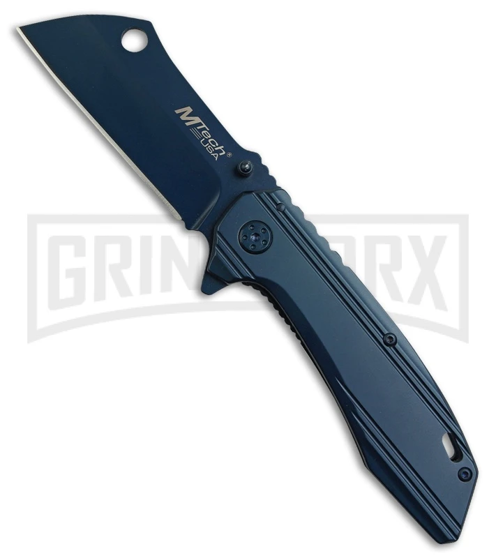 M-Tech Bow Silk Blue Spring Assisted Knife - Blue Plain 3 M-Tech Bow Silk Blue Spring Assisted Knife - Blue Plain